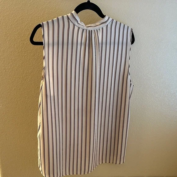 White House Black Market Sleeveless Striped Blouse - Black and White - Picture 3 of 3